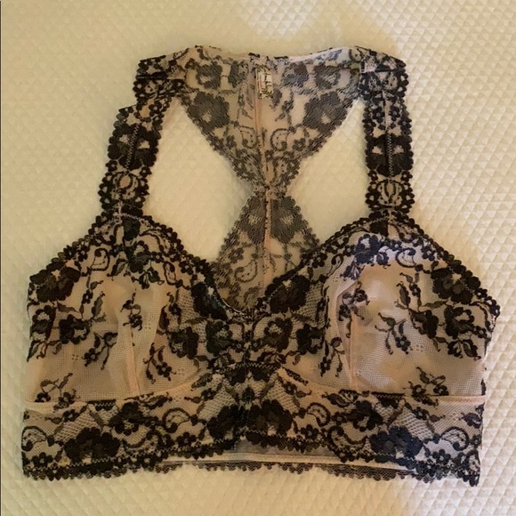Free People Other - Free People black/nude lace bralette